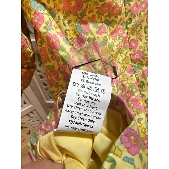 House of CB Tanaya Vintage Floral Puff Sleeve Mini Dress Size S Small - Picture 9 of 10